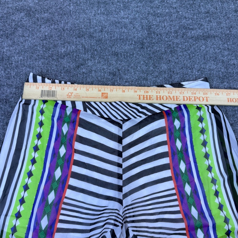 Bisou Bisou Michele Bohbot Wide Leg‎ Mesh Pants Geometric Print Festival Funky M - Picture 7 of 8
